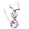 Butterfly - Lavender - Tragus Dangling Ear Stud